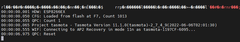 tampilan log serial console ESP01