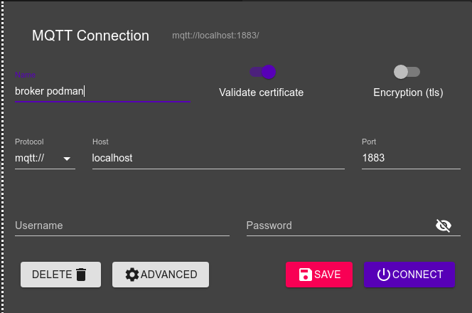 test mqtt broker menggunakan mqtt-explorer tanpa login user